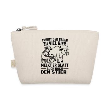 bull milking farmer saying drinking beer - Organic Pouch - nature - Front