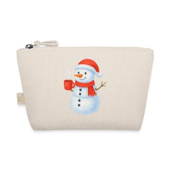 Bonhomme de neige avec écharpe et gobelet rouges - Trousse biologique - nature - Devant