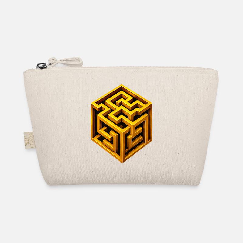 Golden Cube Labyrinth Organic Pouch