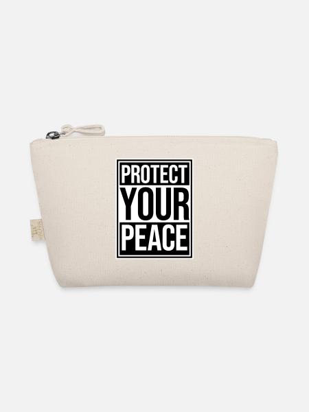 Protect Your Peace Mentale Gesundheit Achtsamkeit - Bio-Täschchen - Natur - Vorne