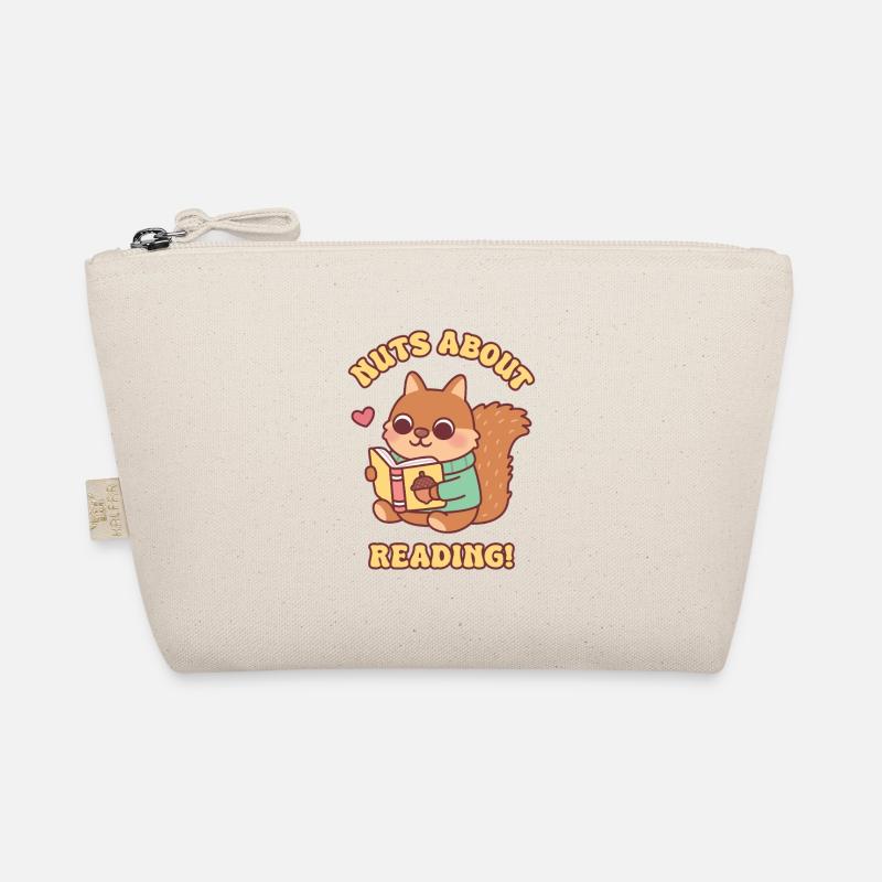 Cute Squirrel With Book Nuts About Reading Pun Organic Pouch