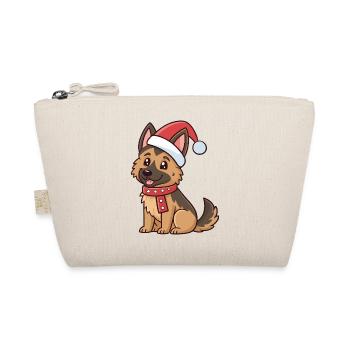 Puppy Shepherd Christmas Hat Red - Organic Pouch - nature - Front