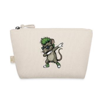 Punk Dabbing Rat Cartoon - Organic Pouch - nature - Front