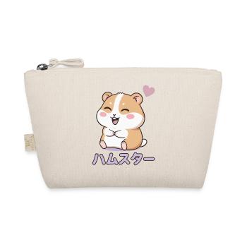 Kawaii Hamster Heart Happiness - Organic Pouch - nature - Front