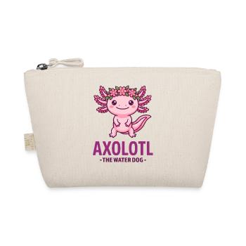 AXOLOTL DER WASSERHUND Niedliche rosa Blumenkrone - Bio-Täschchen - Natur - Vorne