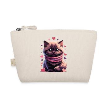 Cozy Kitten Pink Schal - Bio-Täschchen - Natur - Vorne