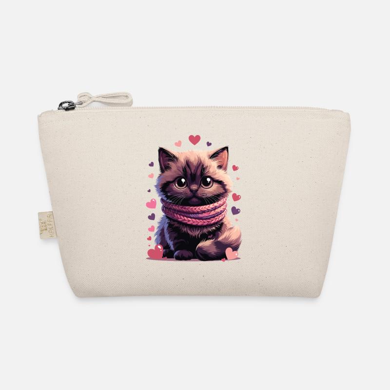 Cozy Kitten Pink Scarf Organic Pouch