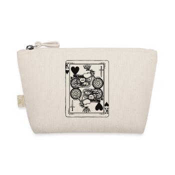 Heart King Motorcycle - Biker Playing Card Gift - Organic Pouch - nature - Front