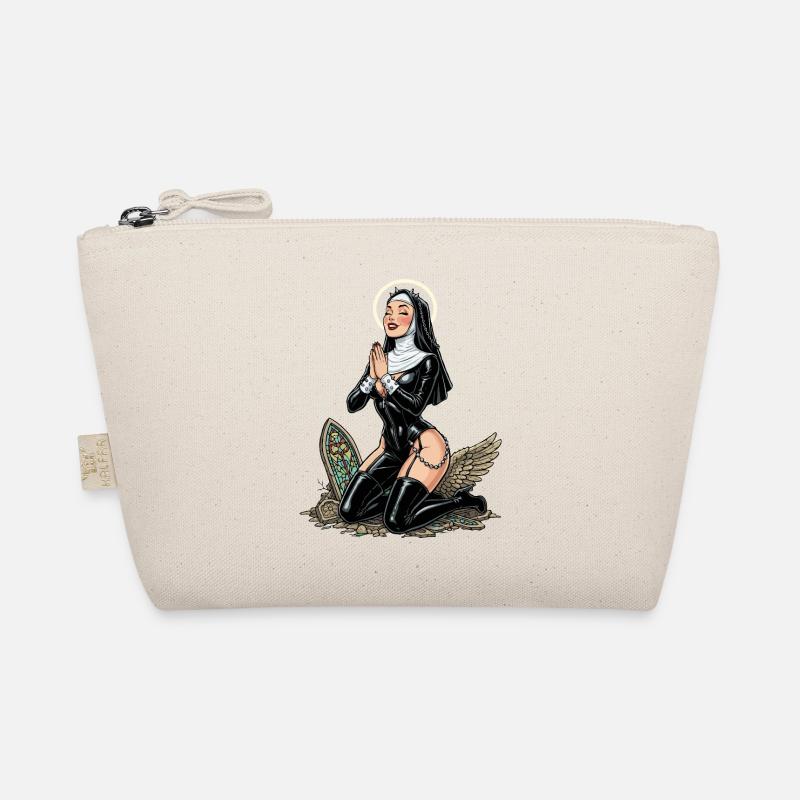 Holy nun on knees Organic Pouch