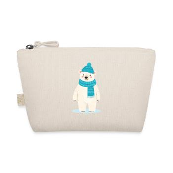 Un joli ours polaire avec chapeau et écharpe - Trousse biologique - nature - Devant