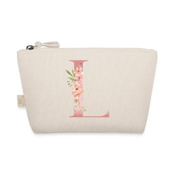 Monogramme floral L pastel - Trousse biologique - nature - Devant