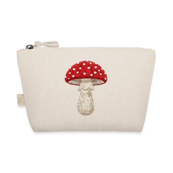 Rouge champignon blanc dans un aspect brodé (imprimé) - Trousse biologique - nature - Devant