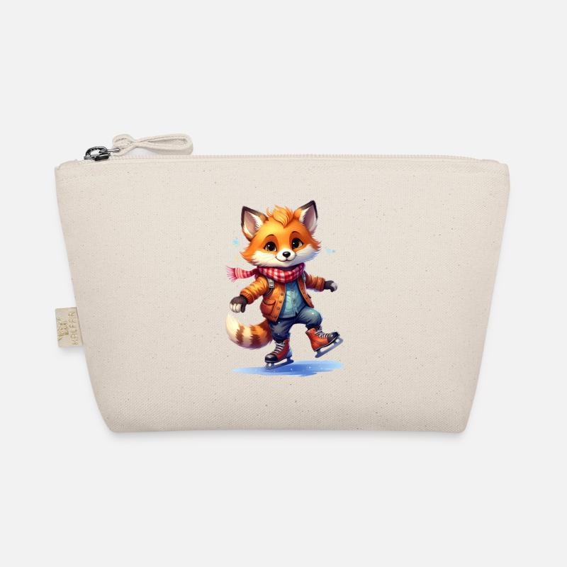 Fuchs fährt Schlittschuh - Bio-Täschchen - Natur