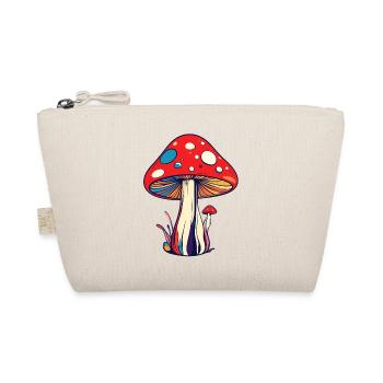 Colorful Flies Mushroom Psychedelic Pattern Mushrooms - Organic Pouch - nature - Front