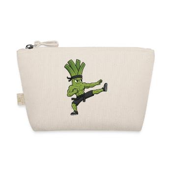 Karate Kick Leek Onion Celery Martial Arts Kuns - Organic Pouch - nature - Front