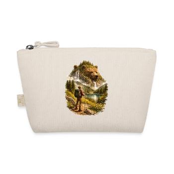 Hiker meets nature spirit – bear from forest landscape - Organic Pouch - nature - Front