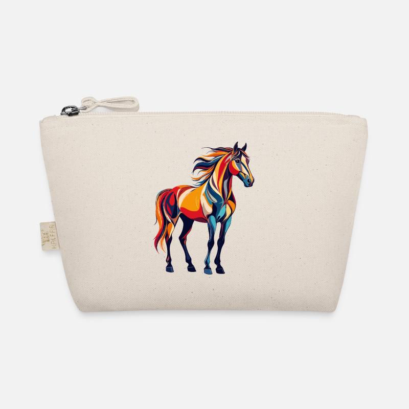 Farbexplosion buntes Pferd abstraktes Pferde Motiv Bio-Täschchen
