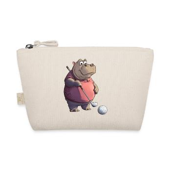 Hippos Golf / Golfer Hippopotamus - Organic Pouch - nature - Front
