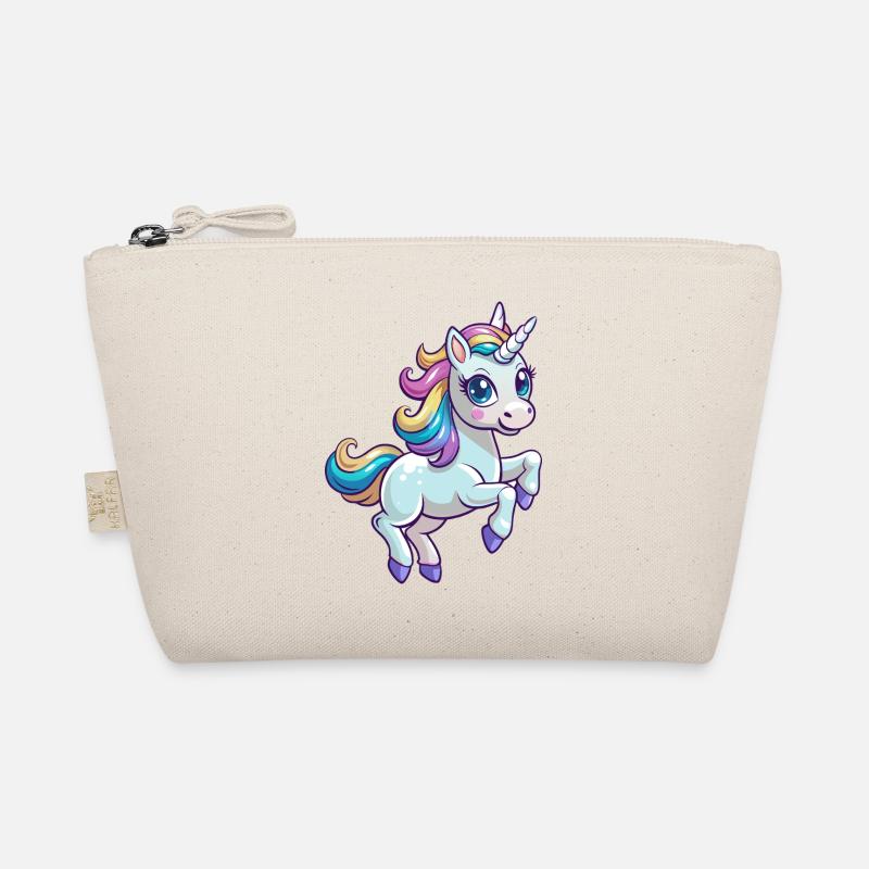 Baby-Einhorn springt Bio-Täschchen