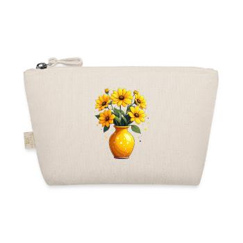 Yellow Flower Vase with Yellow Flowers - Organic Pouch - nature - Front
