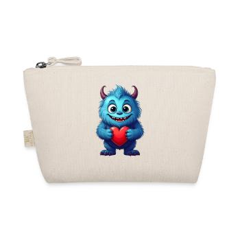 Monstre bleu mignon avec un cœur – Saint-Valentin - Trousse biologique - nature - Devant