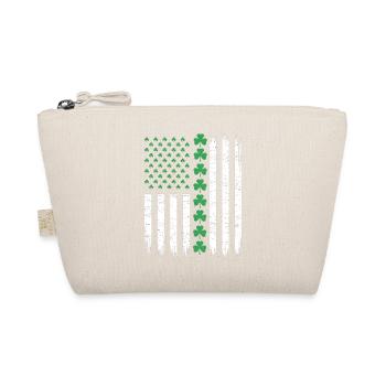 US American Flag with Shamrocks for St Patricks - Organic Pouch - nature - Front