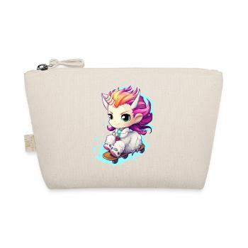 Licorne arc-en-ciel sur skateboard - Trousse biologique - nature - Devant