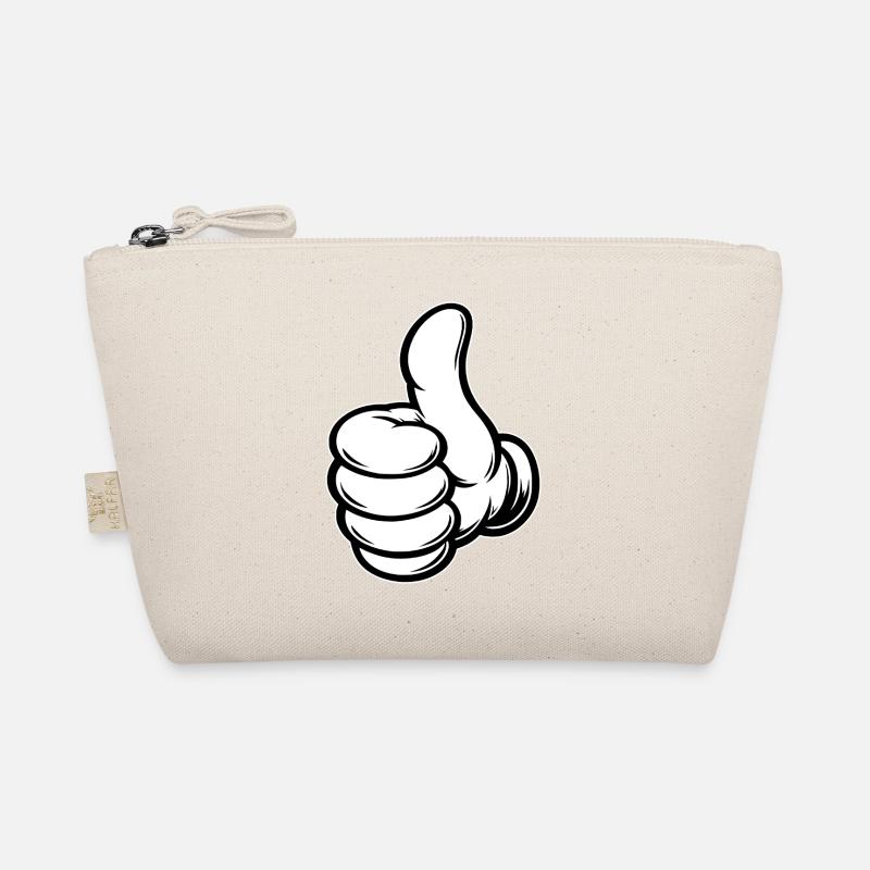 Icône de main avec pouces levés dans la bande dessinée OK Trousse biologique