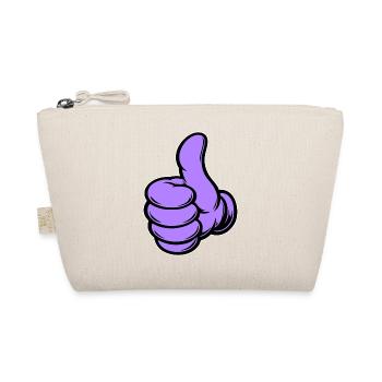 OK Comic Daumenhoch Handsymbol lila - Bio-Täschchen - Natur - Vorne
