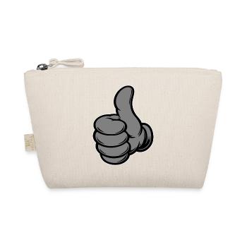 OK Comic Daumenhoch Handsymbol grau - Bio-Täschchen - Natur - Vorne