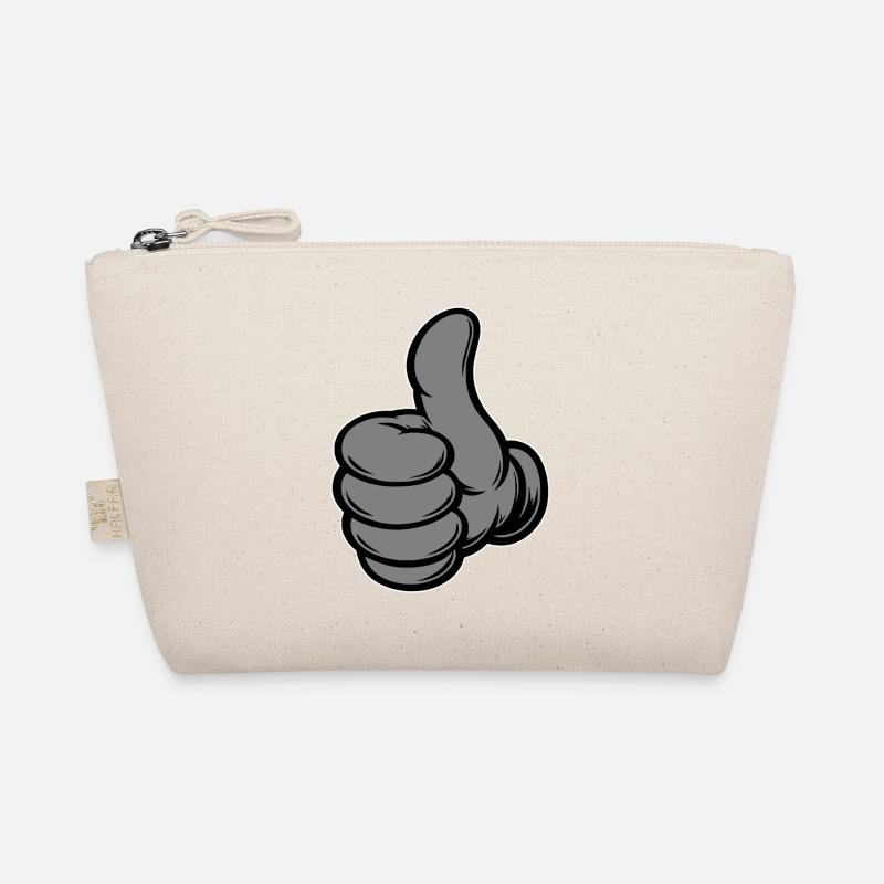 OK Comic Daumenhoch Handsymbol grau Bio-Täschchen