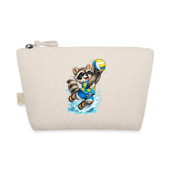 Raccoon on the beach with volleyball - Organic Pouch - nature - Front