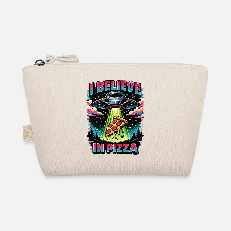 I Believe In Pizza Funny UFO Abduction Comic Organic Pouch