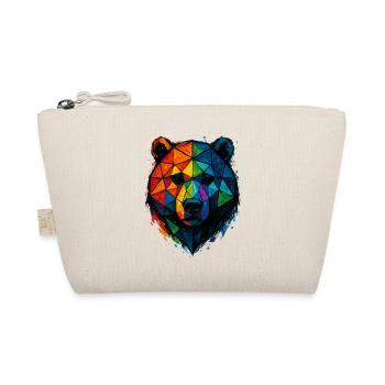 Colorful pop art low poly bear - Organic Pouch - nature - Front