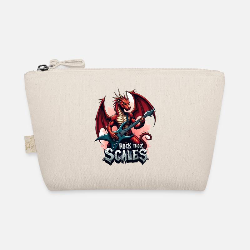 Drache mit Rockgitarre Bio-Täschchen