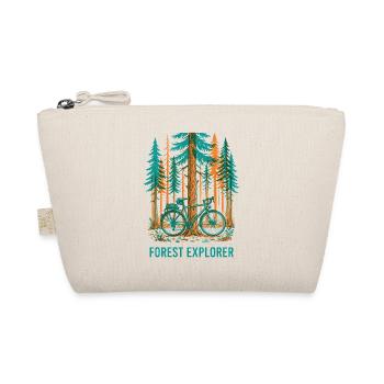 Forest Explorer Risograph Bike Art - Organic Pouch - nature - Front