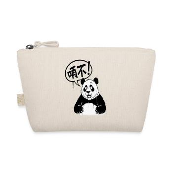 Talkative Panda in Black and White Cartoon - Organic Pouch - nature - Front