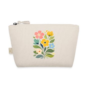 Colorful Flowers Illustration Floral Nature Motif - Organic Pouch - nature - Front