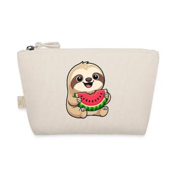 Droll Sloth Melon Summer Fruit Cartoon Cute - Organic Pouch - nature - Front