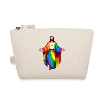 Jesus-Regenbogenherz-Stolz - Bio-Täschchen - Natur - Vorne
