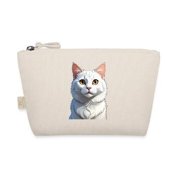 weiße Katze - Bio-Täschchen - Natur - Vorne