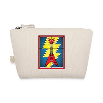 Stained Glass Guitar with Lightning Bolt - Organic Pouch - nature - Front