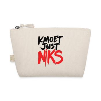 Kmoet Just Niks Lettering Red Black - Organic Pouch - nature - Front
