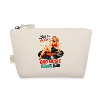 Retro Pin-Up on Vinyl Record: Vinyl & Rockabilly - Organic Pouch - nature - Front