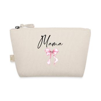 Mama Design mit Rosa Schleife – Süßes Mama Motiv - Bio-Täschchen - Natur - Vorne