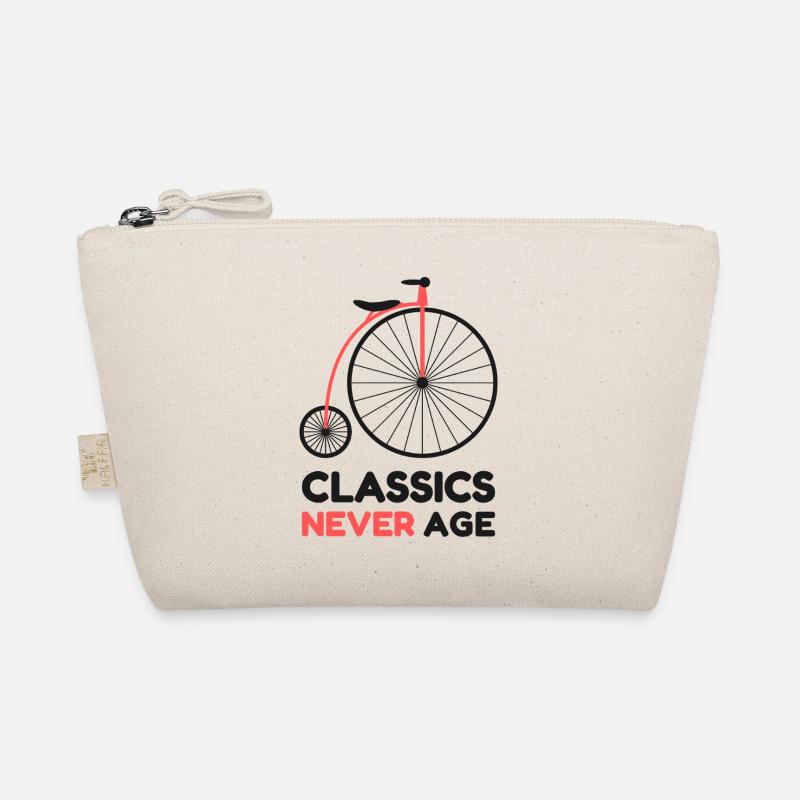 Classics Never Age Penny-Farthing Retro Cycling Organic Pouch