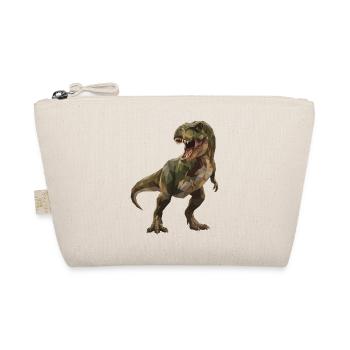 Geometrischer grüner T-Rex Low Poly Tarnmuster - Bio-Täschchen - Natur - Vorne