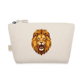 Geometric Roaring Lion Head Low Poly Art - Organic Pouch - nature - Front