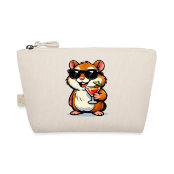 Cool hamster with cocktail and sunglasses - Organic Pouch - nature - Front