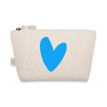 Blue heart neon retro style striking - Organic Pouch - nature - Front